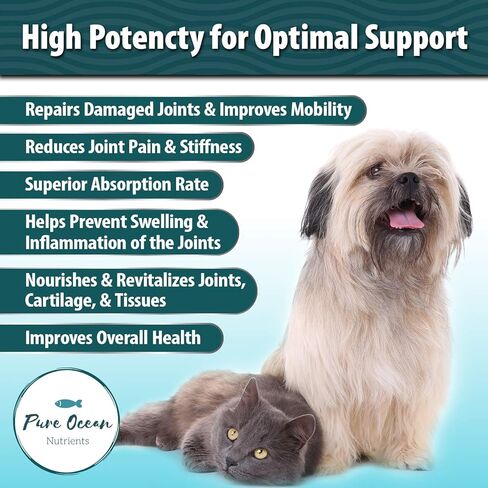 مغذيات المحيط النقي مزيج الجلوكوزامين كوندرويتين MSM السائل للورك والمفاصل للكلاب، 32 أونصة؛ مكمل سائل طبيعي in Kuwait
