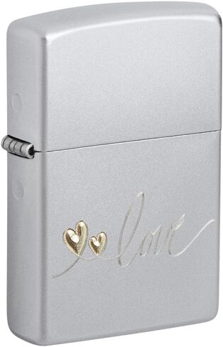 ولاعة للجيب من الكروم الساتان بتصميم Zippo Love in Saudi Arabia