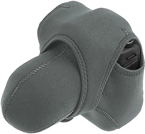 حقيبة ظهر مرنة مرنة من النيوبرين متوسطة قابلة للعكس، أسود ورمادي لنيكون D70 D3000 D3100 D3200 D3300 D5000 D5100 D5200 D5300، كانون T1I T3 T4I T5I XT XTI T5 SL1 كاميرا والمزيد + مايكروفايبر in Kuwait