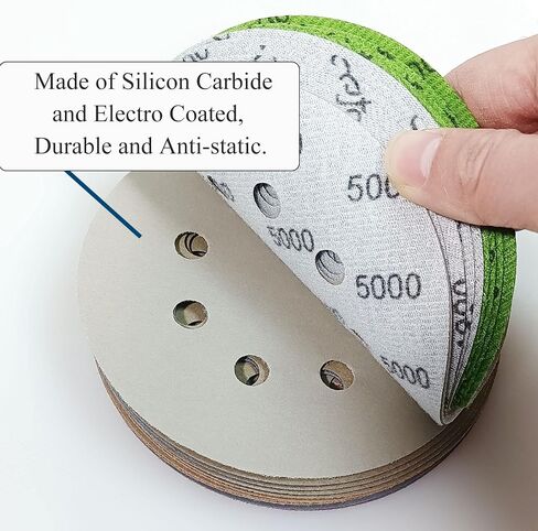 Rouswee 30 PCS 5 Inch 8 Hole #120-#5000 Sanding Discs 120/240/400/800/1000/1500/2000/2500/3000/5000 Grit Compatible for Random Orbital Sander Sanding Grinder (30 PCS 5 inch 8Hole #120-#5000) in Saudi Arabia
