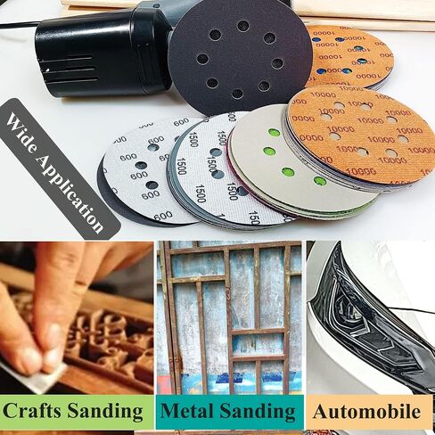 Rouswee 30 PCS 5 Inch 8 Hole #120-#5000 Sanding Discs 120/240/400/800/1000/1500/2000/2500/3000/5000 Grit Compatible for Random Orbital Sander Sanding Grinder (30 PCS 5 inch 8Hole #120-#5000) in Saudi Arabia