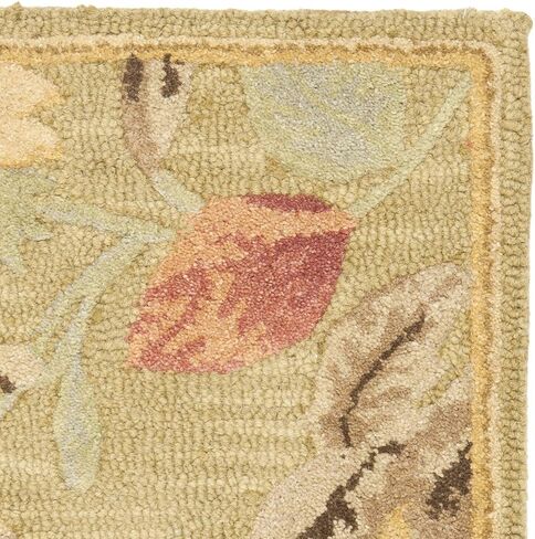 SAFAVIEH Blossom Collection 2' x 3' Green/Multi BLM785A Handmade Floral Premium Wool Accent Rug in Saudi Arabia