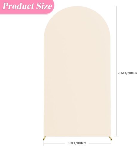 Asee'm 7.2FT Ivory Arch Backdrop Cover Spandex Stretchy for Wedding Chiara | Fitted 2-Sided Round Top Ballon Fabric Arch Cover for Party Ceremony Birthday Banquet Decoration in Saudi Arabia