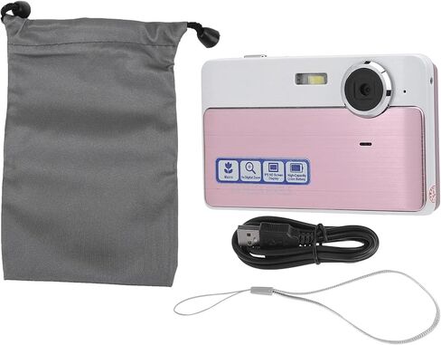 كاميرا wendeekun الرقمية، كاميرا تسجيل فيديو FHD 1080P 40MP مع تكبير رقمي 16X، كاميرا فيديو صغيرة بشاشة IPS 2.4 بوصة، كاميرات صغيرة محمولة للطلاب والمراهقين والأطفال والبالغين والمبتدئين (وردي) in Kuwait