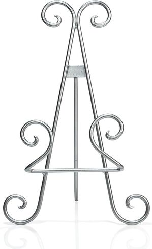 Red Co. 11" Tall Decorative Curved Scroll Metal Wire Display Plate Stand & Art Holder Easel, Silver in Kuwait