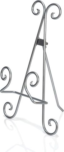 Red Co. 11" Tall Decorative Curved Scroll Metal Wire Display Plate Stand & Art Holder Easel, Silver in Kuwait