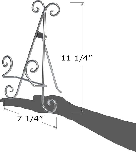Red Co. 11" Tall Decorative Curved Scroll Metal Wire Display Plate Stand & Art Holder Easel, Silver in Kuwait