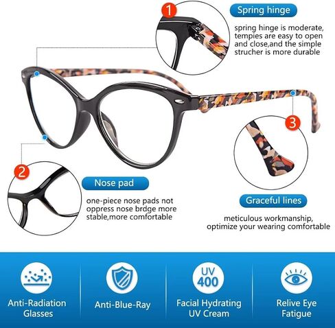 herr bright Blue Light Blocking Reading Glasses,Computer Readers for Women Men,Ladies Magnification Eyeglasses in Saudi Arabia