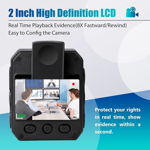 SPIKECAM 12 Hours Body Camera with Audio Video Recording and Night Vision, Police Body Cam for Law Enforcement, Security, Officers, Civilians, 64GB in Kuwait