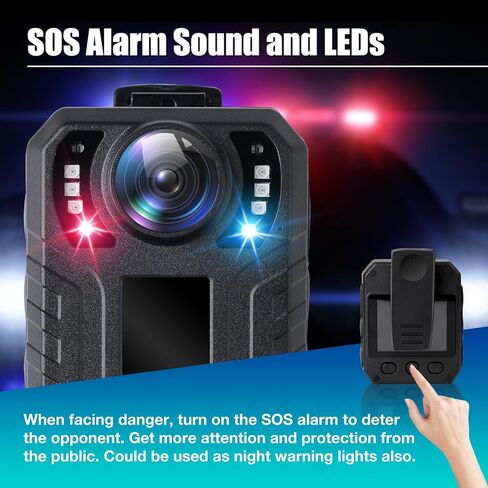 SPIKECAM 12 Hours Body Camera with Audio Video Recording and Night Vision, Police Body Cam for Law Enforcement, Security, Officers, Civilians, 64GB in Kuwait
