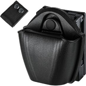 حافظة الأصفاد من البوليمر مولي - حافظة أصفاد تكتيكية مفتوحة لإنفاذ القانون للأصفاد المفصلية والسلسلة وحقيبة الكفة اليدوية سريعة التحرير لحزام الخدمة مع حزام الأصفاد من النايلون in Kuwait