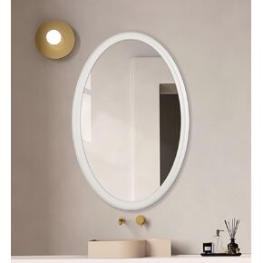 H-A Decoratve مرآة حائط بيضاوية خشبية لغرفة المعيشة في الحمام، 36 بوصة × 24 بوصة in Kuwait