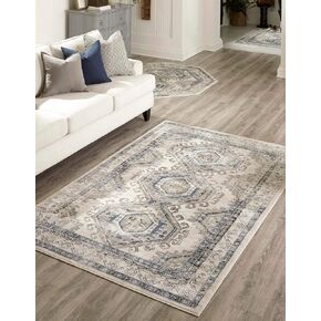 Rugs.com Charlotte Collection Rug – 13 Ft Runner Ivory Low-Pile Rug Perfect for Hallways, Entryways