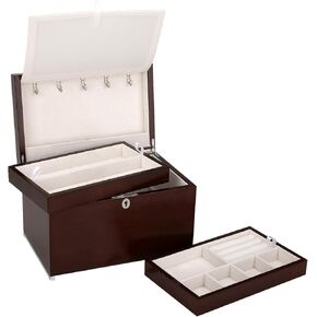 صندوق مجوهرات بلمسة نهائية من الجوز من ريد آند بارتون هالي، 8.65 رطل، بني in Kuwait