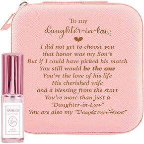 صندوق تخزين مجوهرات ابنة القانون مع زجاجة عطر قابلة لإعادة الملء، هدية لابنة القانون من الأم، هدية عاطفية لابنة القانون وعيد ميلاد الزفاف وعيد الأم وعيد الميلاد in Kuwait