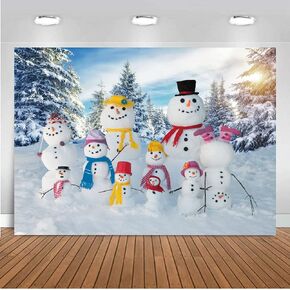 DHXXSC 8X6FT Xmas Backdrop Winter Snow Backdrop Woods Snow Photo Backdrop Snowman Photography Backdrop Christmas Background DH-149 in Kuwait
