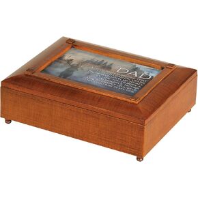 Cottage Garden JBRB18 Dad Grateful You Are In My Life Woodgrain Finish Polymer Photo Frame Jewelry Valet Storage Box