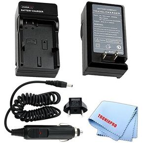 شاحن بطارية السيارة/المنزل لبطارية سامسونج ED-BP1030 لكاميرا سامسونج NX-1000، Nx-1100، NX-300، NX-200 وNX-210 والمزيد + قماش ترونيكسبرو من الألياف الدقيقة in Kuwait