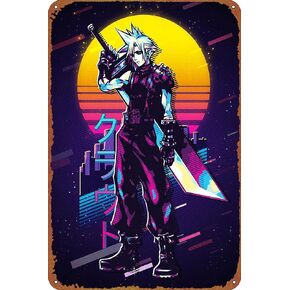 GTZAOB Final Fantasy VII 7 Cloud Final Fantasy Poster Retro Metal Sign Vintage Tin Sign for Cafe Bar Home Wall Decor 12 X 8 inch (JIANZV-KIE320J) in Kuwait
