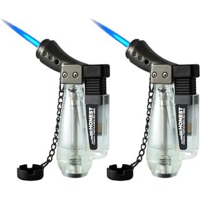 2 عبوة من ولاعات شعلة البيوتان، خزان الوقود قابل للعرض، فتحة سلسلة المفاتيح، شعلة واحدة مقاومة للرياح، ولاعة غاز البيوتان قابلة لإعادة التعبئة (أرجواني) in Kuwait