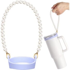 SiliFine Silicone Water Bottle Holder with Strap Water Bottle Sling Water Bottle Carrier with Strap Water Bottle Handle Fits Most 8-40 oz Bottles Compatible with Stanley Cup Accessories