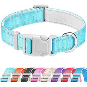 Reflective Dog Collar, Soft Neoprene Padded Breathable Nylon Pet Collar Adjustable for Puppy and Small Dogs, Beige, X-Small