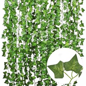 GARDEN SECRETS Artificial Hanging Plant Fake Plants Ivy Vine Garland Green Leaf Leaves 12 Strands for Home Garden in Saudi Arabia
