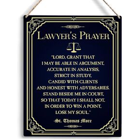 Lawyers Gifts for Women Men Inspirational Sign Wall Art Lawyer's Prayer Wooden Hanging Sign Law Student Gift Law School Graduation Gift Artwork Decor for Home Office 8 x 11 Inches in Kuwait