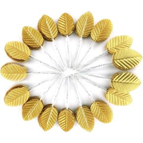 اوراق نباتات صناعية ذهبية من تيزويوك، 200 قطعة، اوراق ذهبية للحفلات والحرف اليدوية وديكور حفلات الزفاف in Kuwait