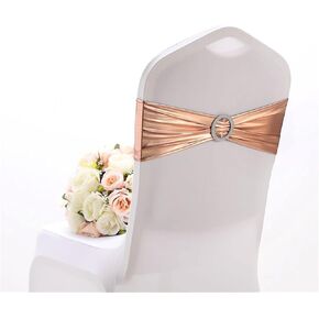 Spandex Chair Sashes Bands 30PCS Stretch Chair Cover Ties Bows with Buckle Slider Wedding Party Reception Banquet Decoration (Green)