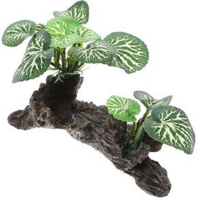 Ipetboom Aquarium Plants Fish Tank Decorations, Reptile Corner Branch Resin Climbing Tree Branch with Leaves, Fish Turtle Tank Decor for Snake Bearded Dragon Lizard Frog in Saudi Arabia