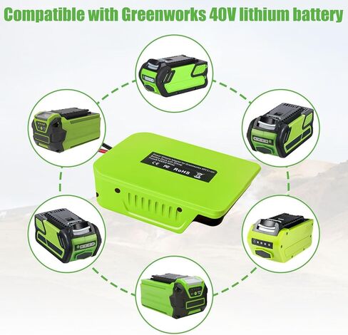 محول عجلة الطاقة لمحول بطارية قاعدة البطارية 40 فولت من Greenworks مع طرف الصمامات والأسلاك، محول طاقة سلك 14 مقياس لسيارة Rc، والروبوتات، واستخدام DIY، وأضواء العمل in Kuwait