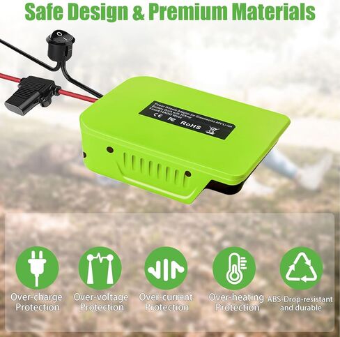 محول عجلة الطاقة لمحول بطارية قاعدة البطارية 40 فولت من Greenworks مع طرف الصمامات والأسلاك، محول طاقة سلك 14 مقياس لسيارة Rc، والروبوتات، واستخدام DIY، وأضواء العمل in Kuwait
