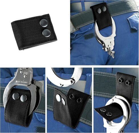 حافظة الأصفاد من البوليمر مولي - حافظة أصفاد تكتيكية مفتوحة لإنفاذ القانون للأصفاد المفصلية والسلسلة وحقيبة الكفة اليدوية سريعة التحرير لحزام الخدمة مع حزام الأصفاد من النايلون in Kuwait