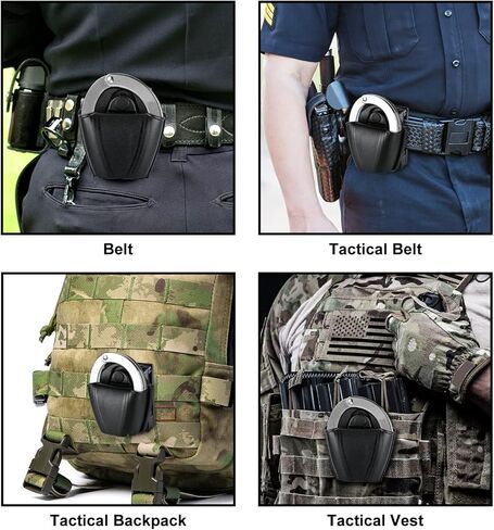 حافظة الأصفاد من البوليمر مولي - حافظة أصفاد تكتيكية مفتوحة لإنفاذ القانون للأصفاد المفصلية والسلسلة وحقيبة الكفة اليدوية سريعة التحرير لحزام الخدمة مع حزام الأصفاد من النايلون in Kuwait