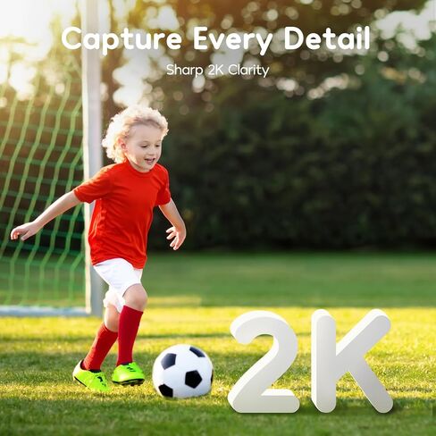 winees Outdoor Camera Wireless, 2K Solar Security Cameras Outdoor Wireless, Continuous Powered, PIR Sensor, Human/Vehicle/Pet/Package Detection, Siren, 8G Built-in Local Storage, 2-Way Talk, IP66 in Kuwait