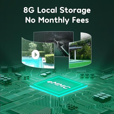 winees Outdoor Camera Wireless, 2K Solar Security Cameras Outdoor Wireless, Continuous Powered, PIR Sensor, Human/Vehicle/Pet/Package Detection, Siren, 8G Built-in Local Storage, 2-Way Talk, IP66 in Kuwait