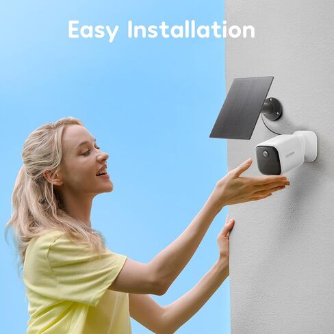 winees Outdoor Camera Wireless, 2K Solar Security Cameras Outdoor Wireless, Continuous Powered, PIR Sensor, Human/Vehicle/Pet/Package Detection, Siren, 8G Built-in Local Storage, 2-Way Talk, IP66 in Kuwait