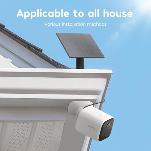 winees Outdoor Camera Wireless, 2K Solar Security Cameras Outdoor Wireless, Continuous Powered, PIR Sensor, Human/Vehicle/Pet/Package Detection, Siren, 8G Built-in Local Storage, 2-Way Talk, IP66 in Kuwait