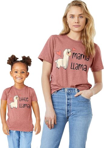 Teeny Fox Mama Llama Little Lama Mother Daughter Matching Outfits Mom and Me Cute Family Shirts in Kuwait