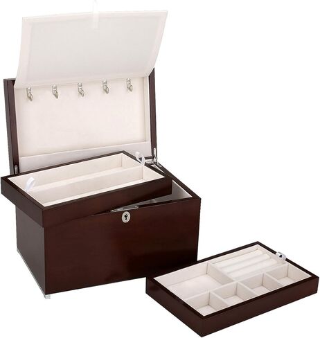 صندوق مجوهرات بلمسة نهائية من الجوز من ريد آند بارتون هالي، 8.65 رطل، بني in Kuwait