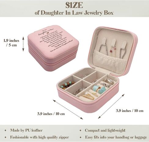 صندوق تخزين مجوهرات ابنة القانون مع زجاجة عطر قابلة لإعادة الملء، هدية لابنة القانون من الأم، هدية عاطفية لابنة القانون وعيد ميلاد الزفاف وعيد الأم وعيد الميلاد in Kuwait