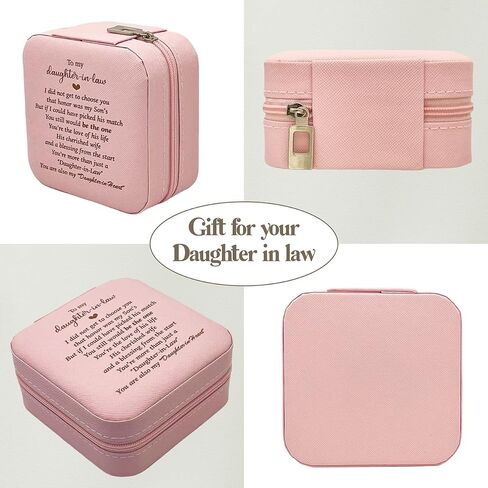صندوق تخزين مجوهرات ابنة القانون مع زجاجة عطر قابلة لإعادة الملء، هدية لابنة القانون من الأم، هدية عاطفية لابنة القانون وعيد ميلاد الزفاف وعيد الأم وعيد الميلاد in Kuwait
