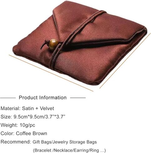 اكياس تخزين مجوهرات مخملية من اسجبا للاكسسوارات الصغيرة، شنط مجمعة مع خرز بوذي مخملي ناعم للاساور الحلقية والاساور والقلائد والاقراط، شنط هدايا (بني) in Kuwait