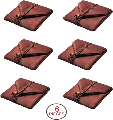 اكياس تخزين مجوهرات مخملية من اسجبا للاكسسوارات الصغيرة، شنط مجمعة مع خرز بوذي مخملي ناعم للاساور الحلقية والاساور والقلائد والاقراط، شنط هدايا (بني) in Kuwait