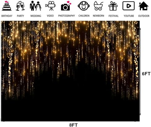 LTLYH 7x5ft Black and Gold Backdrop Golden Spots Backdrop Vintage Astract Background for Family Birthday Party Newborn Studio Props 242 in Kuwait
