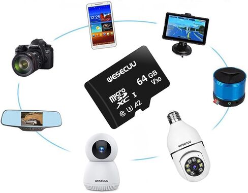 WESECUU 64GB microSDXC UHS-I Memory Card - Read Speed up to 80 MB/s, Full HD & 4K UHD, UHS-I,Expanded Storage for Camera, Laptop, Phone in Kuwait