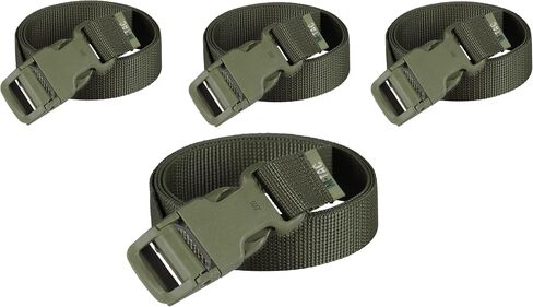 M-Tac Pack of 4X Utility Strap for Backpack Tactical Lashing MOLLE Gear Quick Plastic Buckle (Olive, 50 inches) in Saudi Arabia