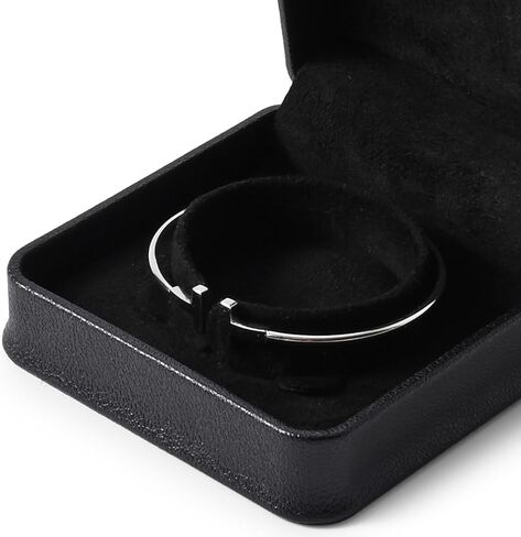 بابتن الجلود الإسورة صندوق المخملية الأساور حقيبة للتخزين صندوق هدايا مجوهرات (أسود) in Kuwait