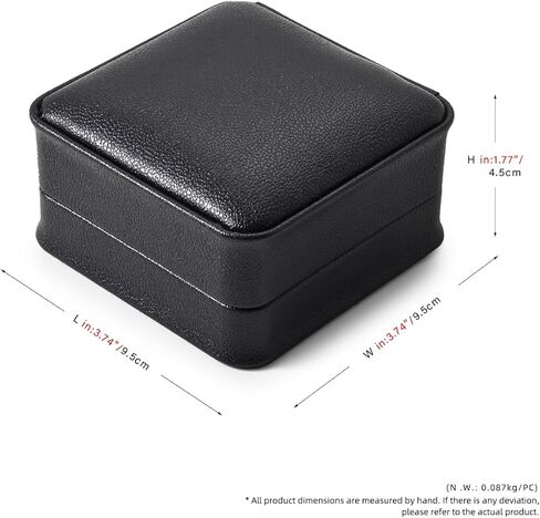 بابتن الجلود الإسورة صندوق المخملية الأساور حقيبة للتخزين صندوق هدايا مجوهرات (أسود) in Kuwait